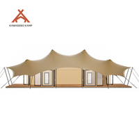 Tente de safari de luxe quatre saisons Kawagebo Kamp (KK) en toile imperméable PVDF avec armature en acier droite pour glamping