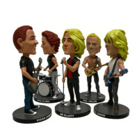 Ensemble de figurines bobblehead personnalisées, 5 figurines, personnages de groupe de rock en résine, cadeau de collection pour les fans de musique