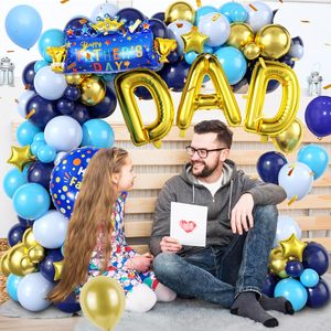 Kit de Guirnalda de Globos Metálicos Dorados y Azules Personalizados para el Día del Padre con Globos Grandes de Papá para la Fiesta del Día del Padre - Product Image 4
