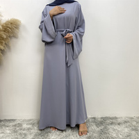 Abaya fermée simple à porter au quotidien pour les femmes musulmanes, multicolore