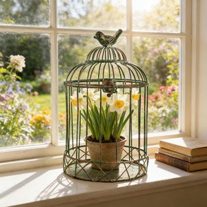 Vente en gros de cages à oiseaux rondes vintage, cages à oiseaux décoratives en métal, décoration d'intérieur, cage à fleurs, accessoires de décoration, pot à fleurs suspendu, cage à oiseaux - Product Image 3