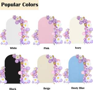 Penutup lengkungan pernikahan atas bulat <span class=keywords><strong>2</strong></span> sisi putih spandeks elastis dalam stok latar belakang untuk pesta Natal Paskah Baby Shower & ulang tahun - Product Image 6