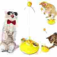 Interactive Spinning TPR Modern Cat Toy <strong>Set</strong> Treat Dispenser Slow Feeder Puzzle LED Light Options Boredom Relief Enrichment Play - Product Image 5