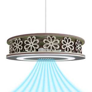 Ventilador de techo decorativo con LED y motor silencioso, con diseño floral moderno para dormitorio y sala de estar - Product Image 3