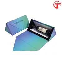 Cajas de Regalo Triangulares de Papel Ecológico Personalizables para Vino y Whisky, Cajas de Papel Rígido Magnéticas de Alta Gama con Inserto de Espuma EVA