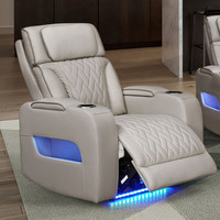 [Stock US] Fauteuil inclinable électrique Aire Transformer en similicuir blanc glacé 37 pouces avec appui-tête électrique, expédition domestique aux États-Unis, MOQ 1