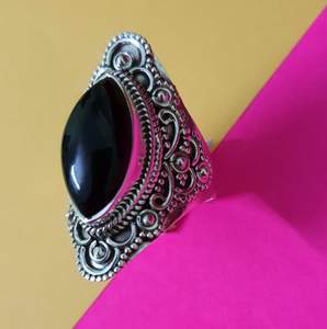 Anillo de Plata de Ley 925 con gema de ónix negra Natural, joyería de boda, regalo para hombres y mujeres - Product Image 4