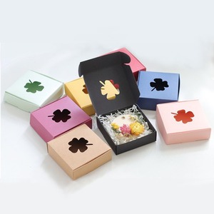 Colorful <b>small</b> kraft paper folding <b>gift</b> box with die-cutting window, customizable according to needs - Product Image 1