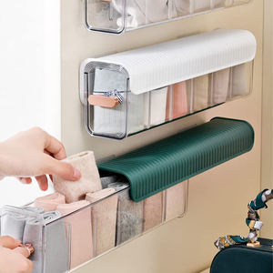 Latest Wholesales <b>Stackable</b> Socks Wall-Mounted Underwear Organizer Compartment <b>Storage</b> <b>Box</b> Plastic - Product Image 4