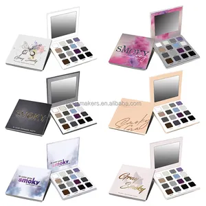 Free Design Customization High Quality Private Label Makeup Cosmetics Smoky Nude 16 Color Embossed Eyeshadow Palette