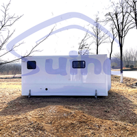 Cabane de glamping portable en forme de pomme, maison préfabriquée avec salle de bain