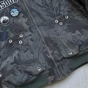 ES kustom Streetwear kotak 450 500gsm ukuran besar kelas berat tertekan 3D bordir <span class=keywords><strong>Camo</strong></span> cetak asam cuci Zip up Hoodie pria - Product Image 4