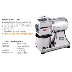 Râpe Électrique Commerciale pour <span class=keywords><strong>Chocolat</strong></span>, Fromage, <span class=keywords><strong>Pain</strong></span> et Arachides - Product Image 4
