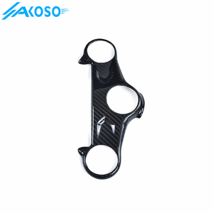 Kits de carénage AKOSO pour moto en fibre de carbone sèche 3K, comprenant le <span class=keywords><strong>pont</strong></span> de fourche avant et le capot de la tige de direction, pour Honda CB650R CBR650R 2019+ - Product Image 4
