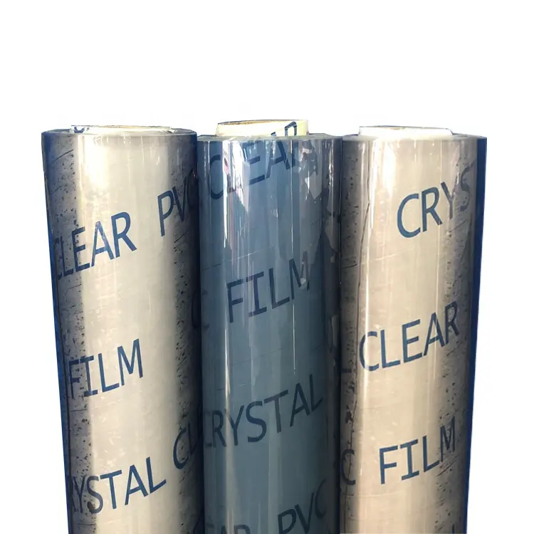 0,4mm Super transparente brillante película de PVC para mesa cubierta cortina de bolsa de embalaje