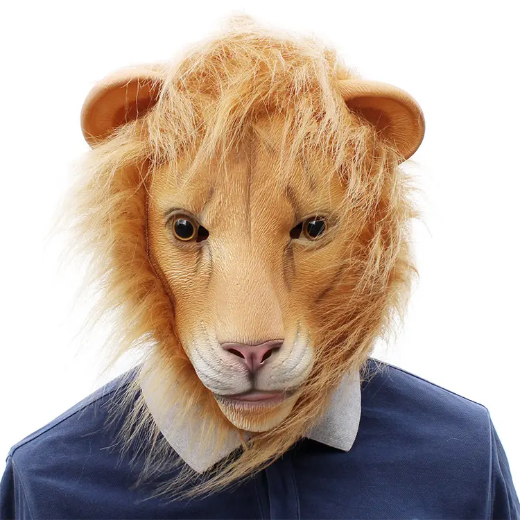 Super September cosplay Spot halloween dance party play crazy animal city cute lion latex mask