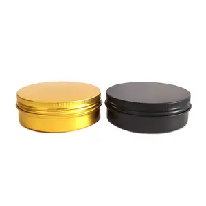 Boîte de boîtes de caviar d'emballage d'or rond vide en métal de couvercle transparent en aluminium personnalisé direct de l'usine