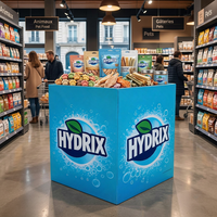 Présentoir en carton grand format pour supermarchés, bac de sol en carton pour aliments pour bébés, idéal pour les centres commerciaux