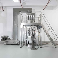 Machine d'emballage alimentaire automatique à fond plat à quatre soudures, multi-têtes, pour grains de café, noix grillées, snacks croustillants, granulés