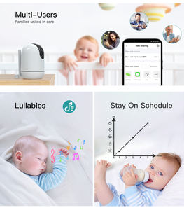 Caméra de surveillance pour bébé nouveau-né, 5 pouces, vision nocturne infrarouge, minuterie d'alimentation, température, batterie 5000 mAh, moniteur pour bébé Wifi avec application - Product Image 5