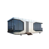 Maison capsule/Maison conteneur à deux chambres sur roues/Residence préfabriquée de luxe/Structure en acier imperméable