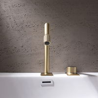 Robinet de lavabo mural moderne en laiton massif chromé, monotrou, monocommande, certifié NSF, avec cartouche céramique à débit contrôlé