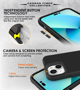 เคสโทรศัพท์คาร์บอนไฟเบอร์สีดำบริสุทธิ์สำหรับ iPhone 14 PLUS 13 12 11 PRO MAX เคสป้องกันการตกบางเฉียบเคสโทรศัพท์ - Product Image 4