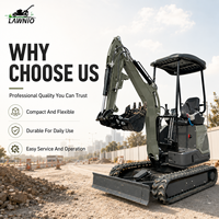 Excavator Mini Kompak Euro V LAWNIO 18L Kanopi 1.4 Ton Track Karet Kontrol Pilot untuk Pertanian, Kebun, dan Lokasi Kerja Profesional