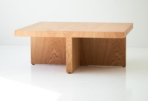 Tavolino quadrato su misura e <span class=keywords><strong>rettangolare</strong></span> in rovere bianco stile rustico e moderno mobili in legno massiccio - Product Image 5