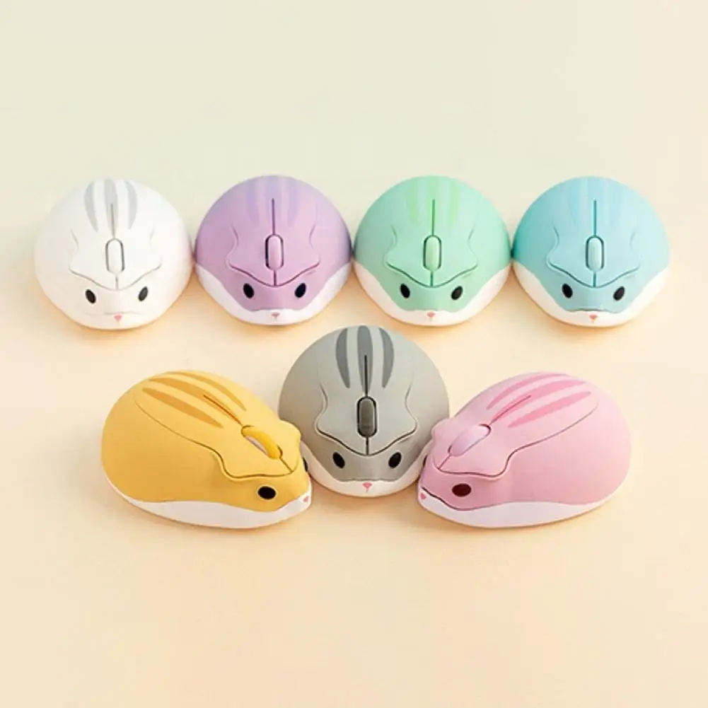 2.4G Wireless Optical Mouse Cute Hamster Cartoon Computer Mice Ergonomic Mini 3D Office Mouse For Kid Girl Gift PC Tablet