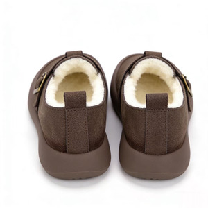 Wholesale Custom High Quality Casual Soft Genuine Leather Winter <strong>Loafers</strong> Women Keep Warm 100% Australian Wool Buckle Boat Shoes - Product Image 1