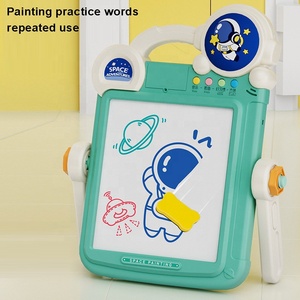 2 en 1 planche à dessin <span class=keywords><strong>double</strong></span> <span class=keywords><strong>face</strong></span> jouet puzzle blocs de construction table peinture écriture <span class=keywords><strong>ardoise</strong></span> chevalet jouet éducatif avec histoires musicales - Product Image 3