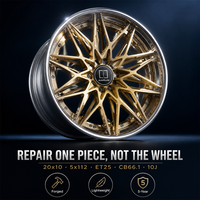 Jantes forgées 3 pièces Gold Turbine 18 20 pouces à déport profond 5x112 6061-T6 pour Cadillac, alliage concave personnalisé, directement d'usine