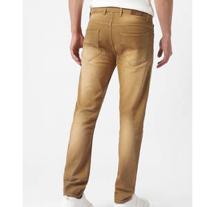 Ropa de calle, pantalones vaqueros informales de algodón lavado para hombre, pantalones vaqueros rectos de Color sólido con logotipo personalizado - Product Image 3