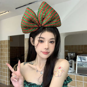 ربطة شعر كبيرة الحجم ملونة ولامعة الأكثر مبيعًا للبث المباشر والتصوير الفوتوغرافي، إكسسوار شعر على شكل فيونكة ضخمة - Product Image 4