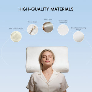 Almohada <span class=keywords><strong>de</strong></span> Espuma Viscoelástica Cervical YUE RISE <span class=keywords><strong>con</strong></span> Funda <span class=keywords><strong>de</strong></span> Fibra <span class=keywords><strong>de</strong></span> Poliéster Antibacteriana Natural para Alivio del <span class=keywords><strong>Dolor</strong></span> <span class=keywords><strong>de</strong></span> <span class=keywords><strong>Cuello</strong></span> y Rebote Lento - Product Image 2
