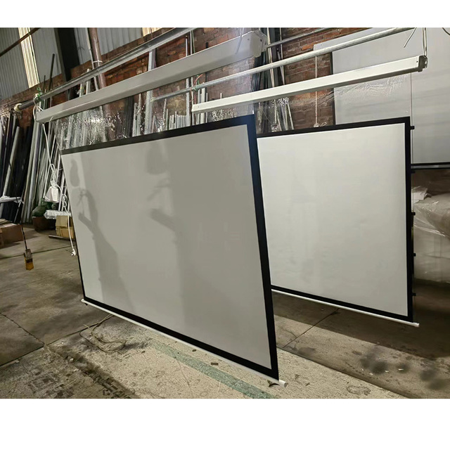 2024 New Style 100inch Electronic Formovie Theater Motorized Electric in Ceiling Projector Screen