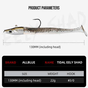 Señuelo de <span class=keywords><strong>Pesca</strong></span> de Salmón Suave de 130 mm y 22 g, con Cola de Paleta, Cabeza Plomada, Anzuelo Metálico, <span class=keywords><strong>Vinilo</strong></span> Vibrante, Cebo Artificial para Agua Salada - Product Image 2