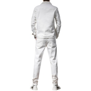 Ensemble de jeans pour homme Sehe Fashion, populaire printemps-automne, denim délavé, boutonné, coupe slim, style décontracté, tissage respirant - Product Image 4