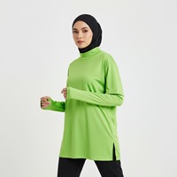 Müslüman Kadınlar İçin Özel Logolu Tesettür Spor Giyim Eşofman Takımı Hızlı Kuruyan UPF50+ Polyester/Pamuk Ter Emici Spor Giyim