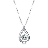 Collier pendentif en moissanite en forme de clé, pendentif goutte d'eau, chaîne avec diamant moissanite couleur D, colliers pendentifs en forme de cercle