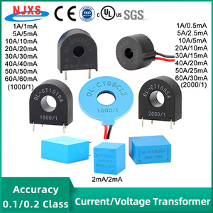 NJXSミニ変流器リード線/ピン5A10A 20A 30A 50A 100A 150A/ 10mA 50mA 100mA CT 1000/1 2000/1 PCBマウントトランス - Product Image 5