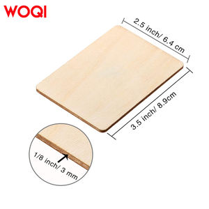 WOQI bitmemiş gravür boşlukları dikdörtgen ahşap plak plaklar DIY sanat zanaat proje dekorasyon için - Product Image 4