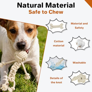 Jouets à mâcher pour chiens personnalisés en gros, jouets indestructibles pour l'entraînement, jouets en corde pour animaux de compagnie pour le nettoyage des dents, jouets à mâcher en corde de coton pour chiens - Product Image 2
