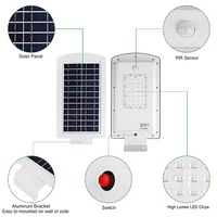 Lámpara Solar Monocristalina IP65 Todo en Uno con Batería LiFePO4, LED de Aleación de Aluminio, 6V DC, 80 CRI, Ángulo de Haz de 140°, Radar, para Jardín