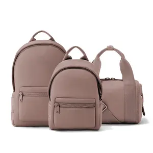 Bolsa de viagem grande unissex para mulheres, conjunto de mochila de neoprene com logotipo personalizado, bolsa de viagem unissex para academia e fim de semana