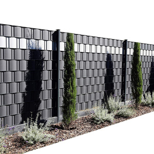 Bande de protection de clôture en PVC gris foncé résistant aux UV, 450 g/m², 19 cm * 35 m avec 20 clips, pour la protection des clôtures de jardin - Product Image 6