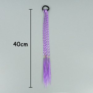 Ombre Colorful Braided Wig Ponytail Hair Tie Gradient Dirty <b>Braid</b> Elastic Hair Rope Party Festival Dress Up Hair <b>Accessories</b> - Product Image 2