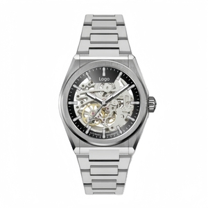 Montres mécaniques de luxe pour hommes avec logo personnalisé ODM, or rose, squelette, automatique avec <span class=keywords><strong>Seiko</strong></span> NH70 - Product Image 4