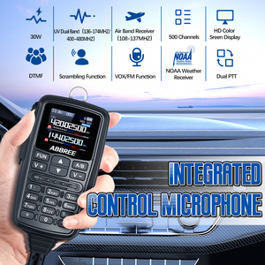 Radio mobile mini ABBREE AR-7600 V2 <span class=keywords><strong>GPS</strong></span> 30W VHF UHF AM FM double PTT VOX avec microphone-haut-parleur pour voiture - Product Image 2